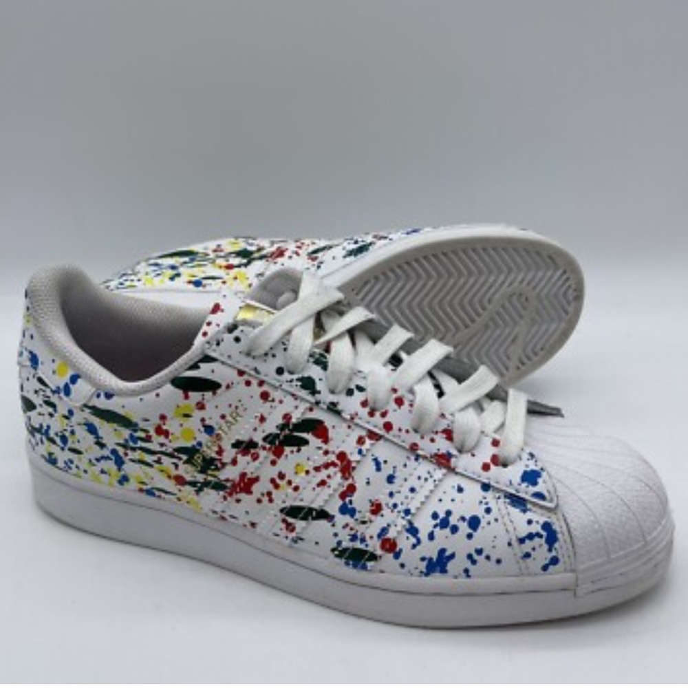 Adidas FX5537 Mens Size 6 1/2 Superstar Splashes, Splatter Drips Sneaker